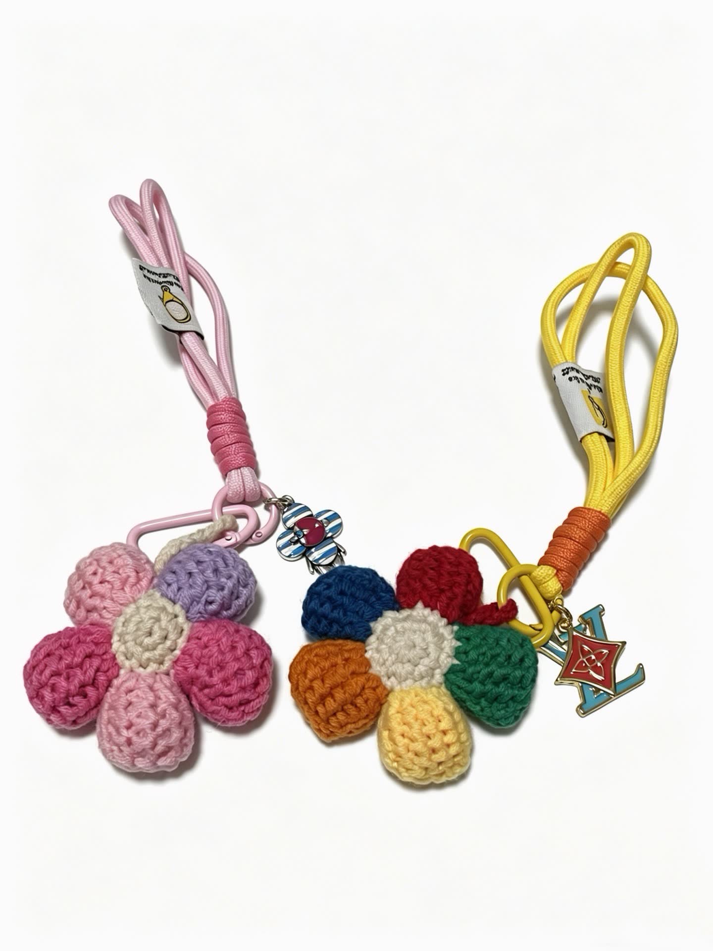 Louis Vuitton Multicolored Crochet Flower Charm Keychain